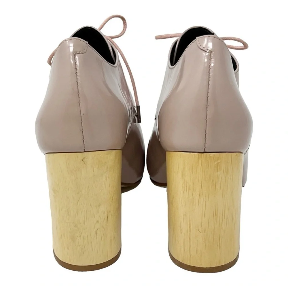 Anthropologie Pied Juste Tipo Pale Pink Lace Up Heels Sz 36